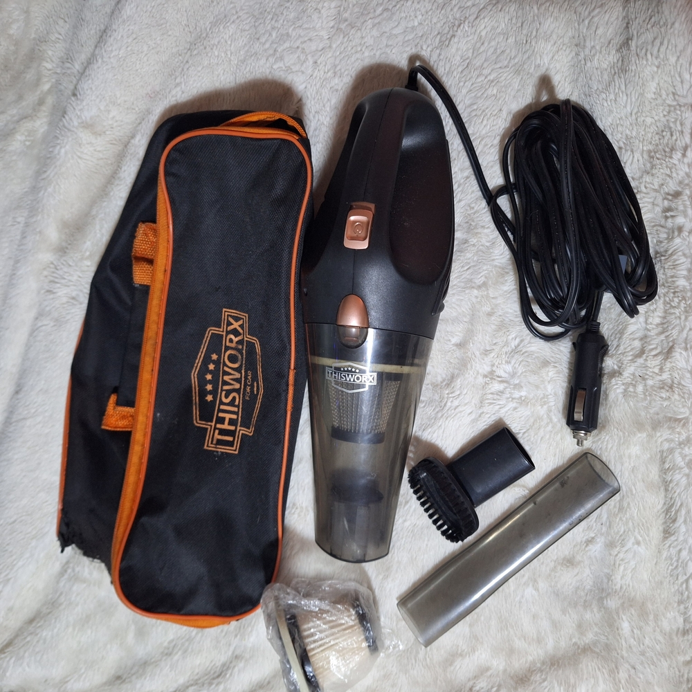 THISWORX Black and Orange Car Vacuum Cleaner